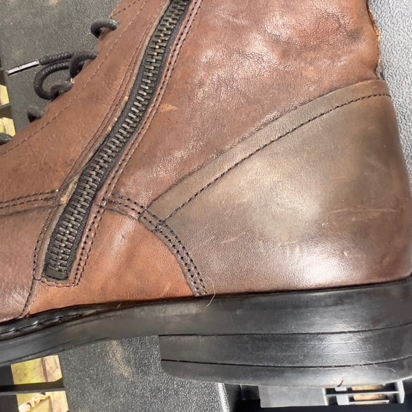 Karl Lagerfeld Lace-Up Chukka Brown Leather Boots sz10.5 - Picture 8 of 11